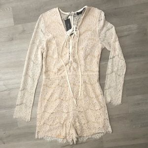 Cream Lace Romper